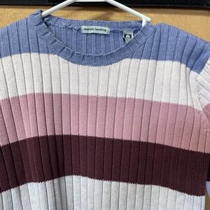 Marsh Landing Women's Big Striped Sweater Made In Australia Cotton Size Large